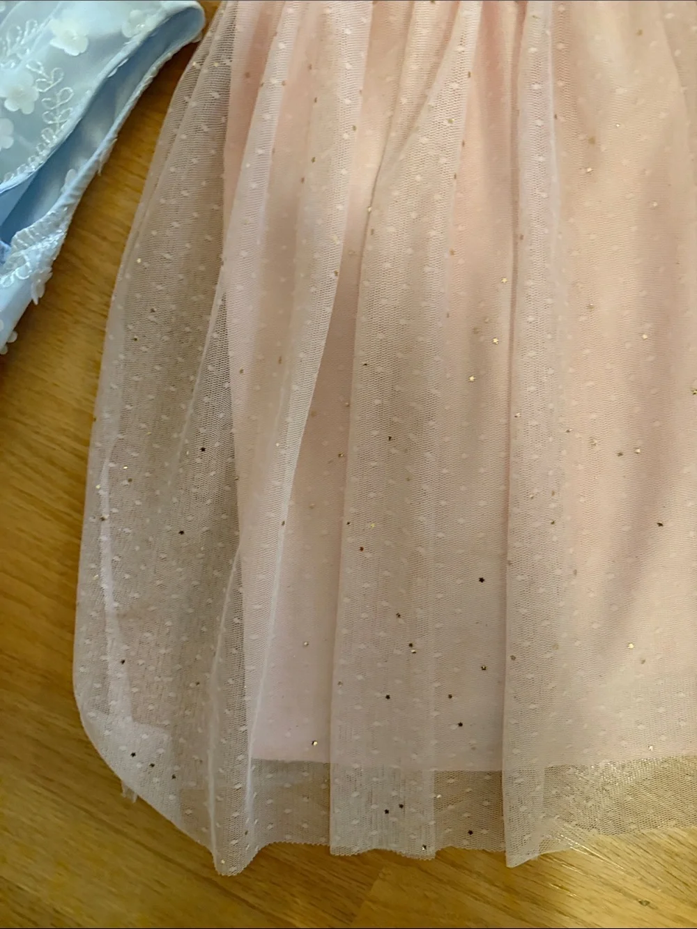 EUC - Girls Light Blue Floral Lace Dress & Pink Sparkly Dress - size 8